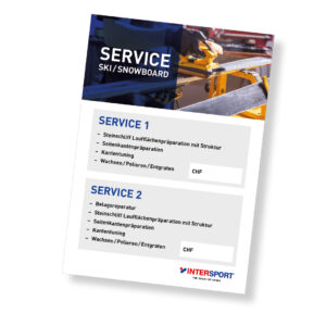 Affiche pour service de ski et snowboard combinée